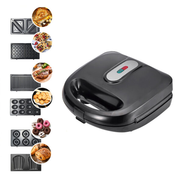 6-in-1 Waffle Maker EU Plug Sandwich Maker Grill Breakfast Maker Doughnut Cake Maker Compact Kitchen Dining Kitchen Accessories - Image 7